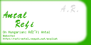 antal refi business card